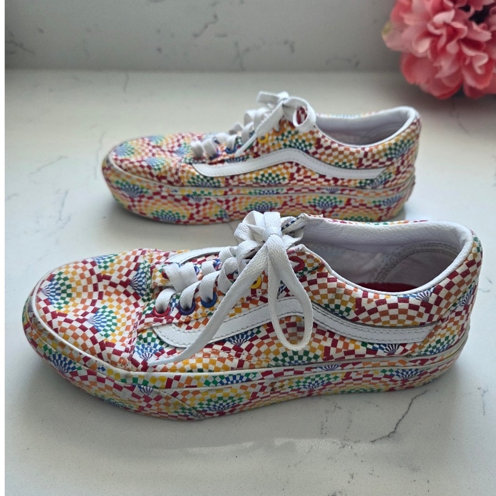 Vans Old Skool Platform Pride Rainbow Unisex Womens Sz 8 Mens Sz‎ 6.5 - Picture 4 of 9